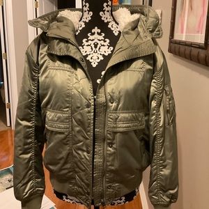 Medium American Eagle bomber jacket with hood